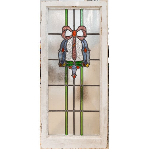Stained Glass Wreath with Ribbon Window From England