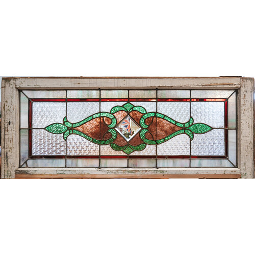 Green and Purple Stained Glass with Beveled Glass Green and Purple Stained Glass with Beveled Glass