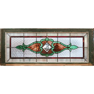 Green and Purple Stained Glass with Beveled Glass Green and Purple Stained Glass with Beveled Glass
