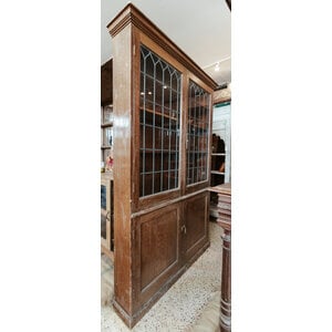 Leaded Glass Display Cabinet From England Leaded Glass Display Cabinet From England