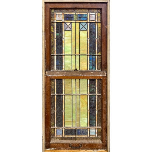 2 Piece Stained Glass Window From First American Church Holdenville, OK