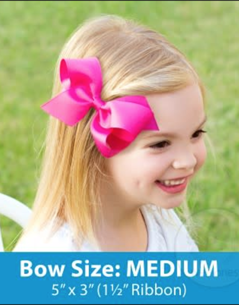 Wee Ones Med Grosgrain Bow White