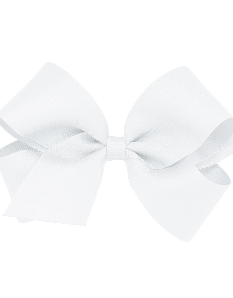 Wee Ones Med Grosgrain Bow White