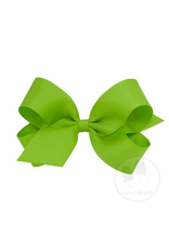 Wee Ones Small Grosgrain Bow Apple Green