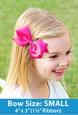 Wee Ones Small Grosgrain Bow Shocking Pink