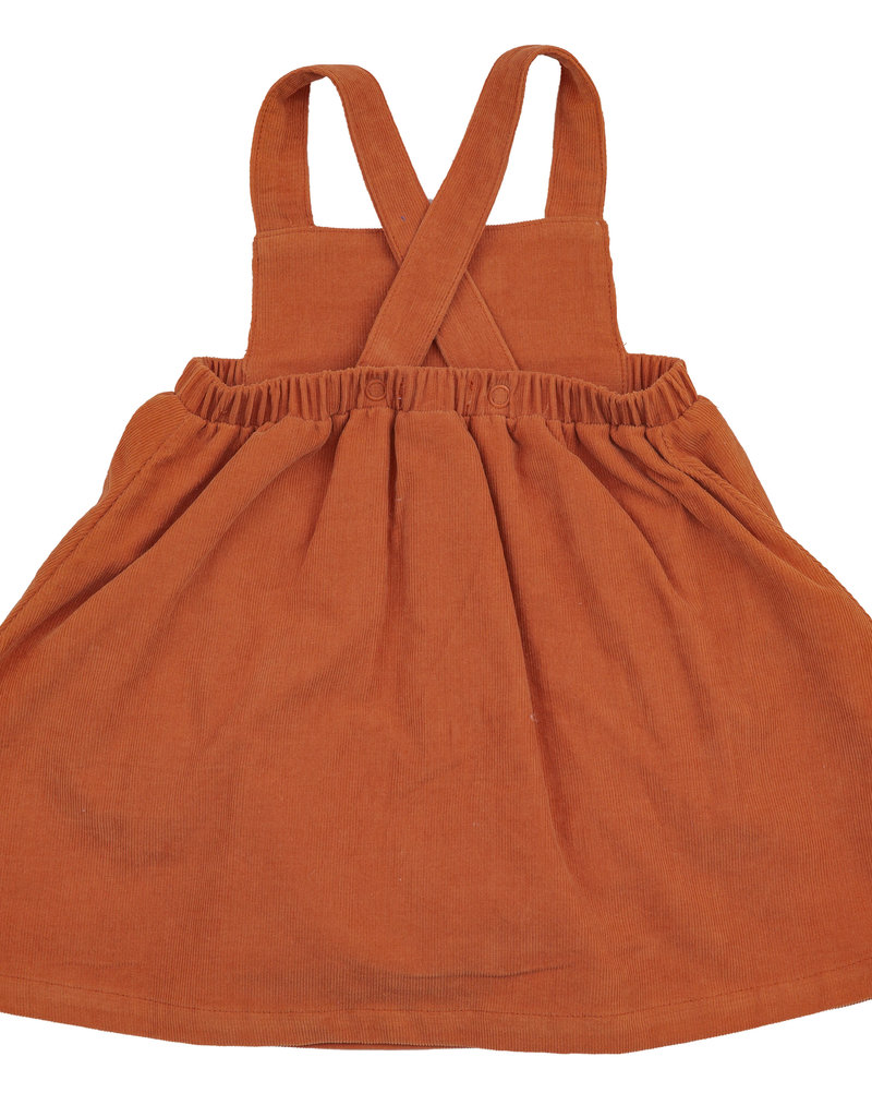 orange corduroy overall dress