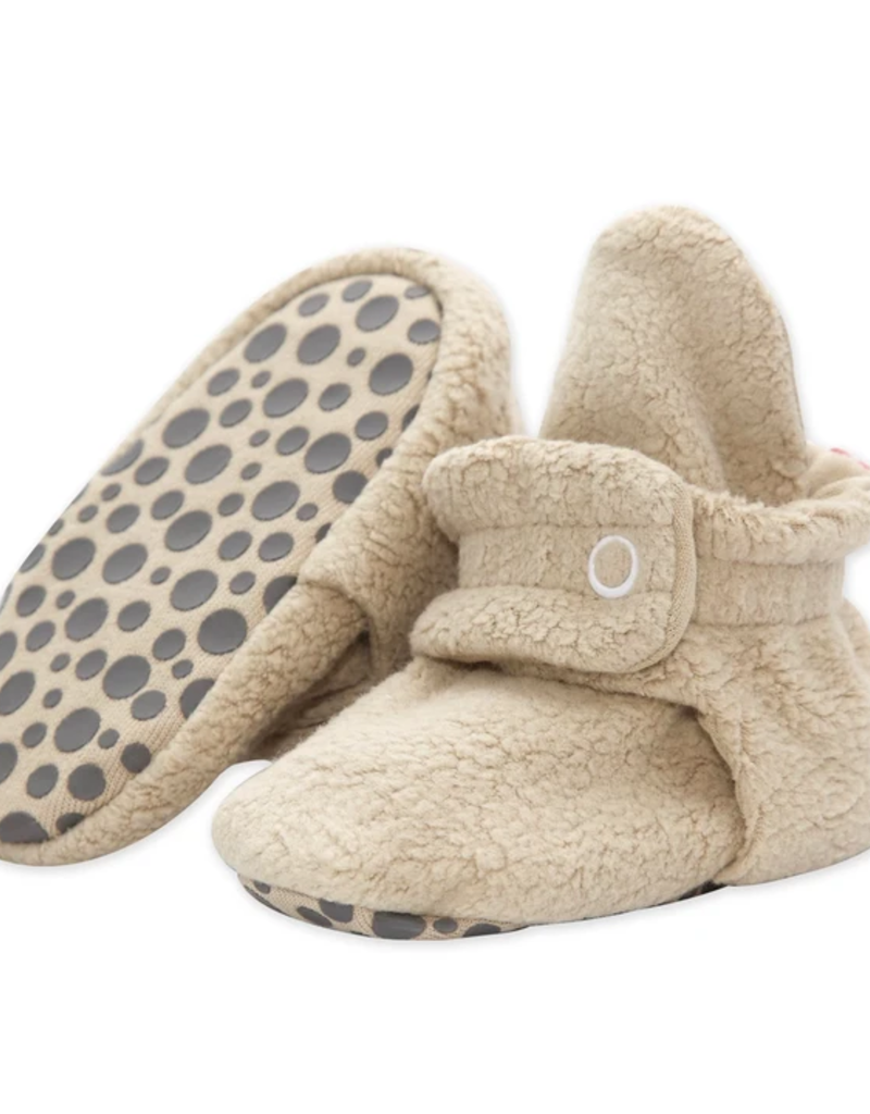 Zutano Fleece Gripper Bootie Khaki