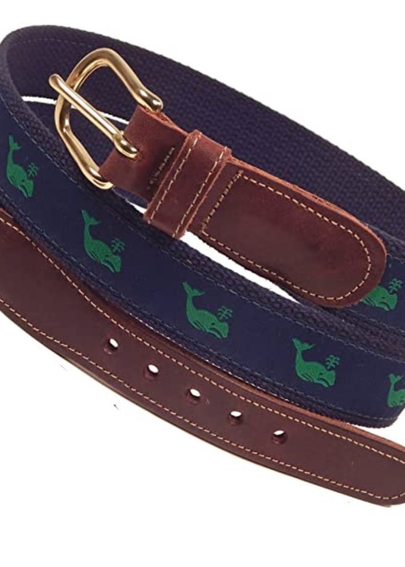 Preston Preston Leather Green Belt w/Green Whale