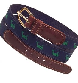Preston SALE. Preston Leather Green Belt w/Green Whale