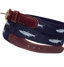 Preston Preston Leather Tan Belt w/Tarpon