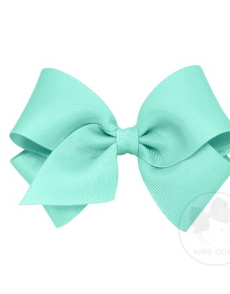 Wee Ones Small Grosgrain Bow New Aqua