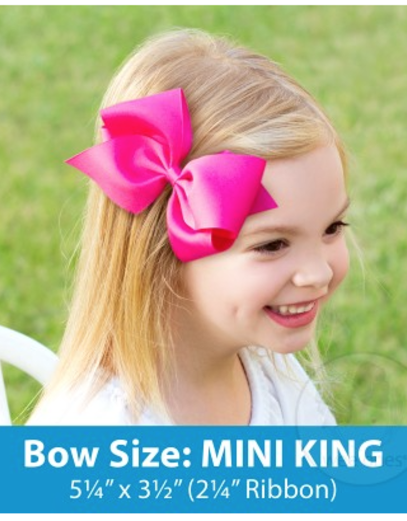 Wee Ones Mini King Grosgrain Bow Hot Pink