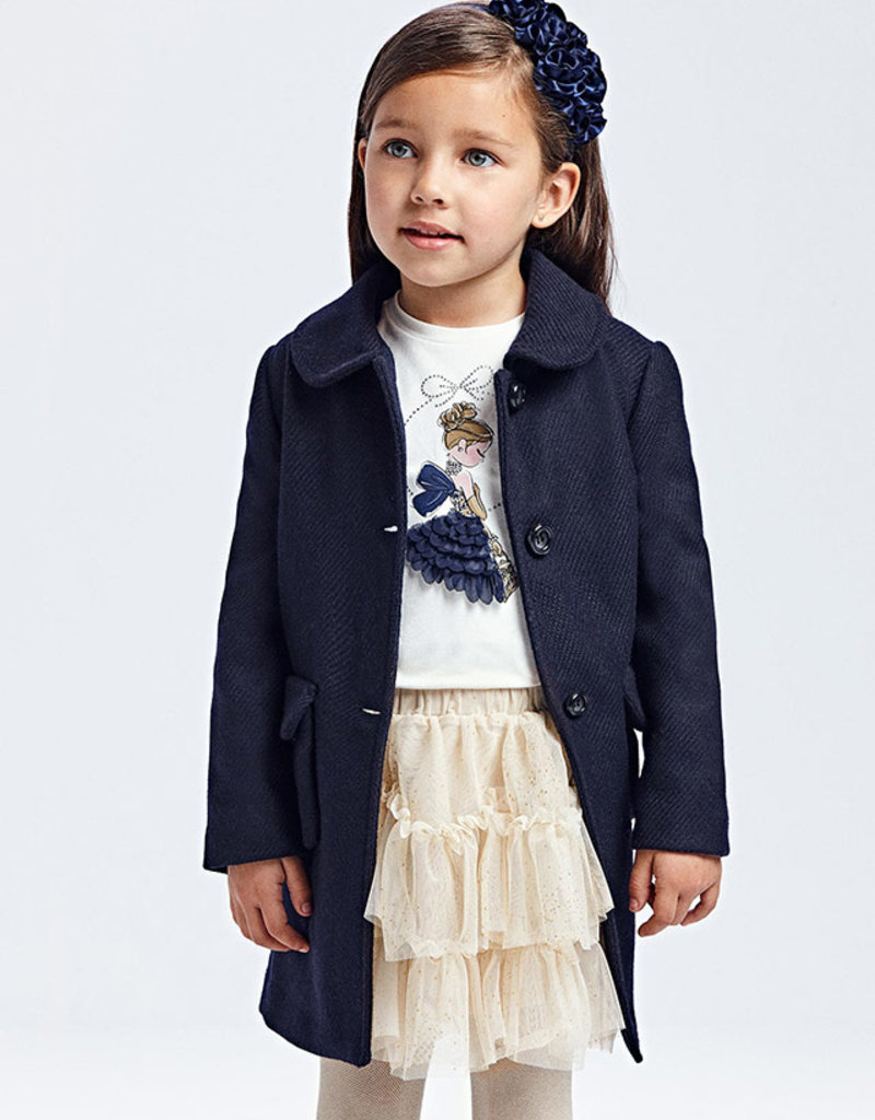 girls navy dress coat