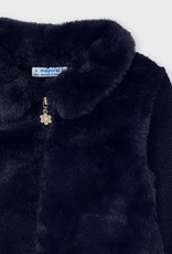 Mayoral Navy Furry Knit Sweater