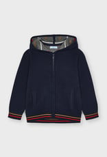 Mayoral Navy Knit Zip Hooded Sweater