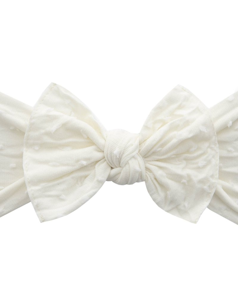 Baby Bling Bow Patterned Shabby Knot Ivory Dot