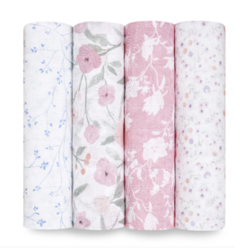 Aden and Anais Classic Swaddle 4 pack Ma Fleur