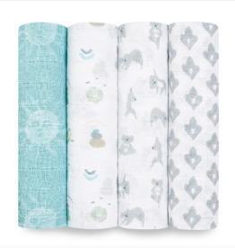 Aden and Anais Classic Swaddle 4 pack Now Zen