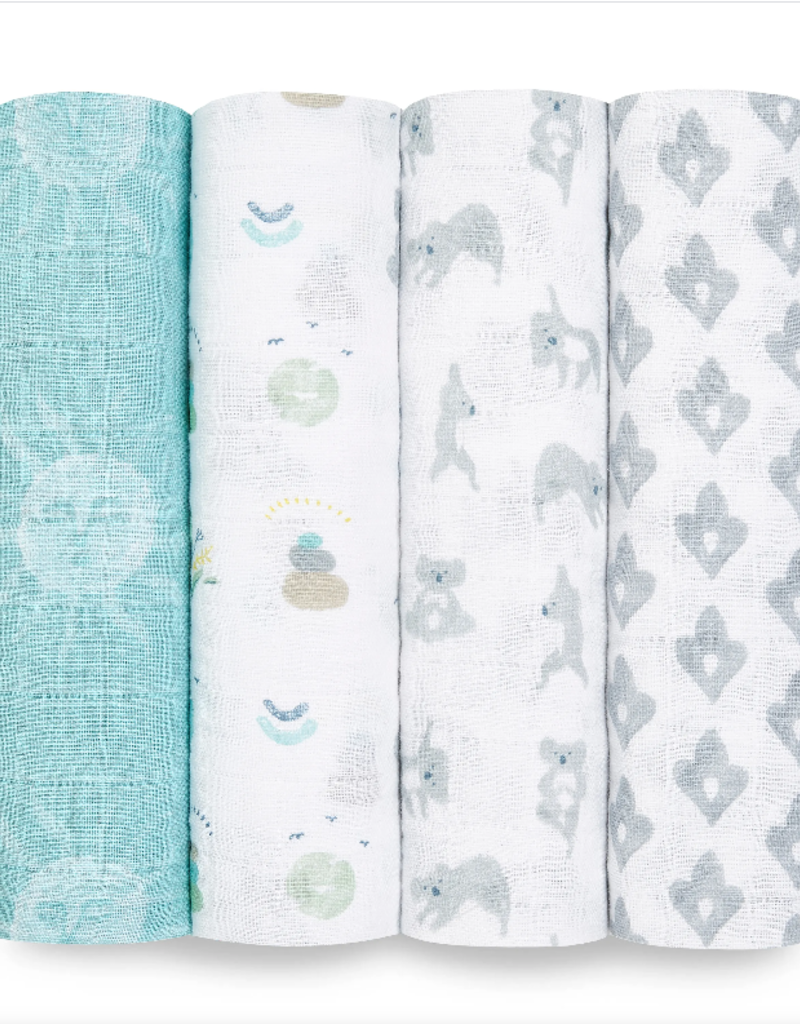 Aden and Anais Classic Swaddle 4 pack Now Zen