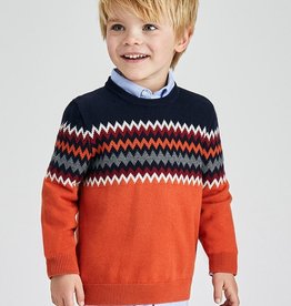 Mayoral Orange Jacquard Sweater