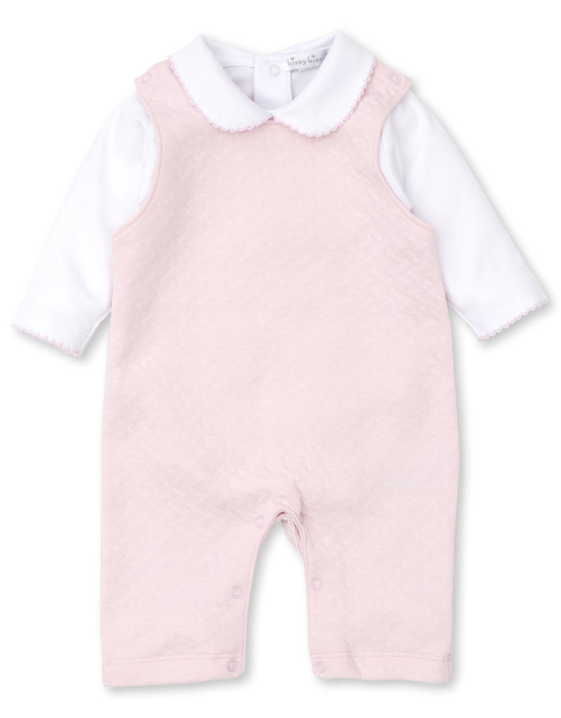 Kissy Kissy Classic Jacquards Overall Set White/Pink