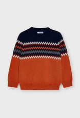 Mayoral Orange Jacquard Sweater