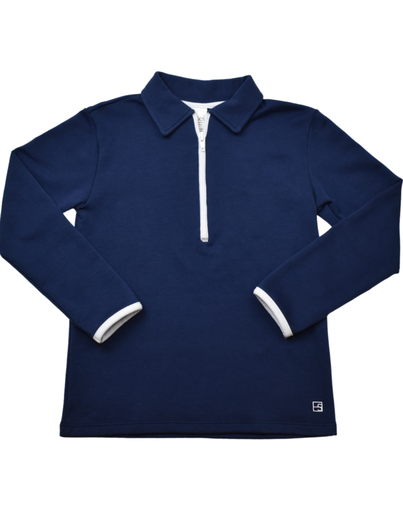 Set Athleisure Henry Half Zip  Navy/White Zipper