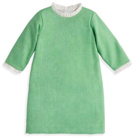 bella bliss Green Herringbone Ruffle Sleeve Dress