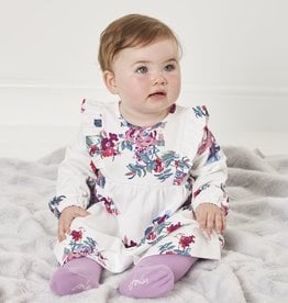 Joules Harleigh Organic Cotton Dress w/Tights Set White Floral