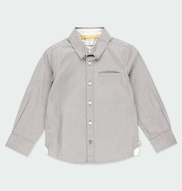 Boboli Boys Poplin Grey Polka Dot Shirt