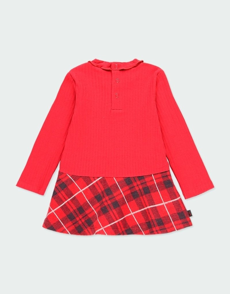 Boboli Combined Dress w/Plaid Skirt
