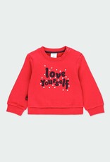 Boboli Red Fleece Sweatshirt Love Yourself