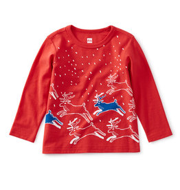 Tea Collection SALE Reindeer Frolic Graphic Tee Stoplight