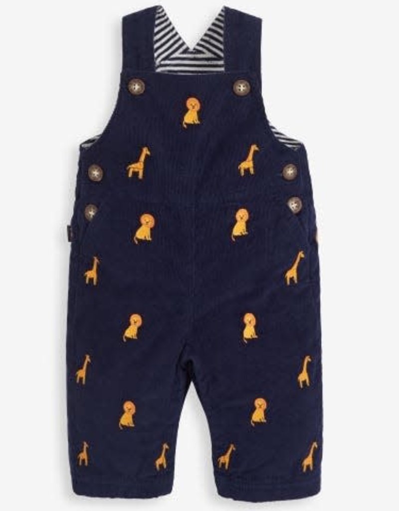 Giraffe Lion Emb Dungaree Navy Tip Toes