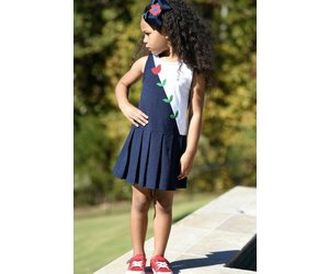 Pique Knit Dress w/Petals Tulip - Tip Toes