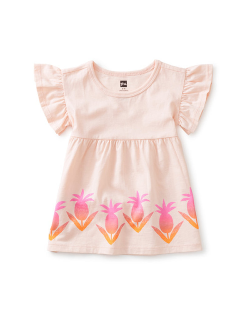 Tea Collection Ruffle Sleeve Baby Dress Pink Salt