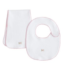 little english Bib n Burp Set Rose