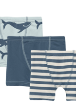 Kickee Pants Set 3 Briefs Deep Sea w/Fresh Air, Bl Whales, Naut. Stripe