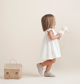 Elegant Baby Dress w/Bloomer  Pointelle Flutter White