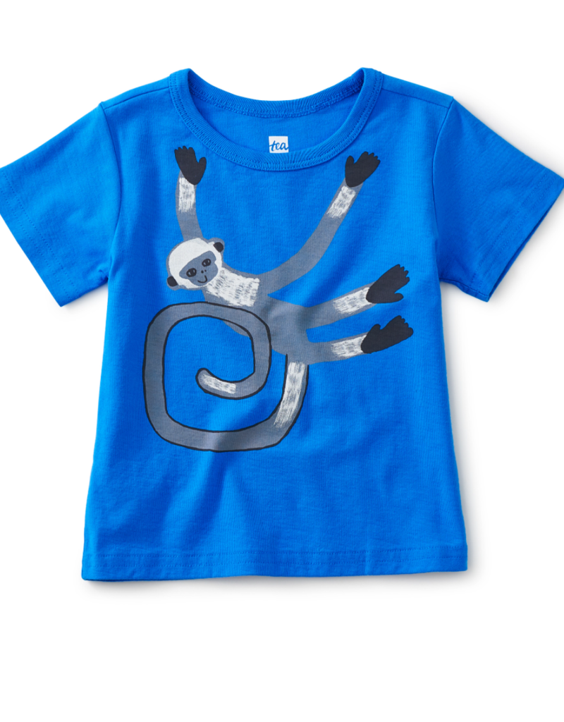 Tea Collection Cheeky Monkey Baby Tee Blue Aster