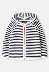 Joules Conway Zip up Cardigan Navy/White