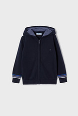 Mayoral Navy Knit Hooded Cardigan