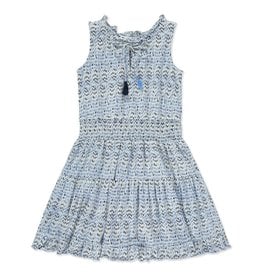 Poppet & Fox Blue Patterned Sleeveless Woven Dress