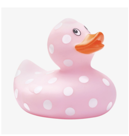 Elegant Baby Pink Polka Dot Rubber Duckie
