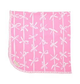 Baby Buggy Blanket Pink Braselton Bows w/Palm Beach Pink