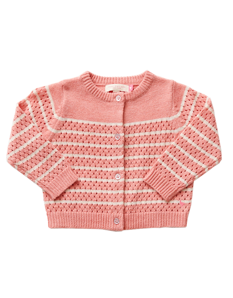 Pink Chicken Baby Maude Stripe Sweater Watermelon