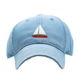 Harding Lane Baseball Cap Faded Chambray Sailboat