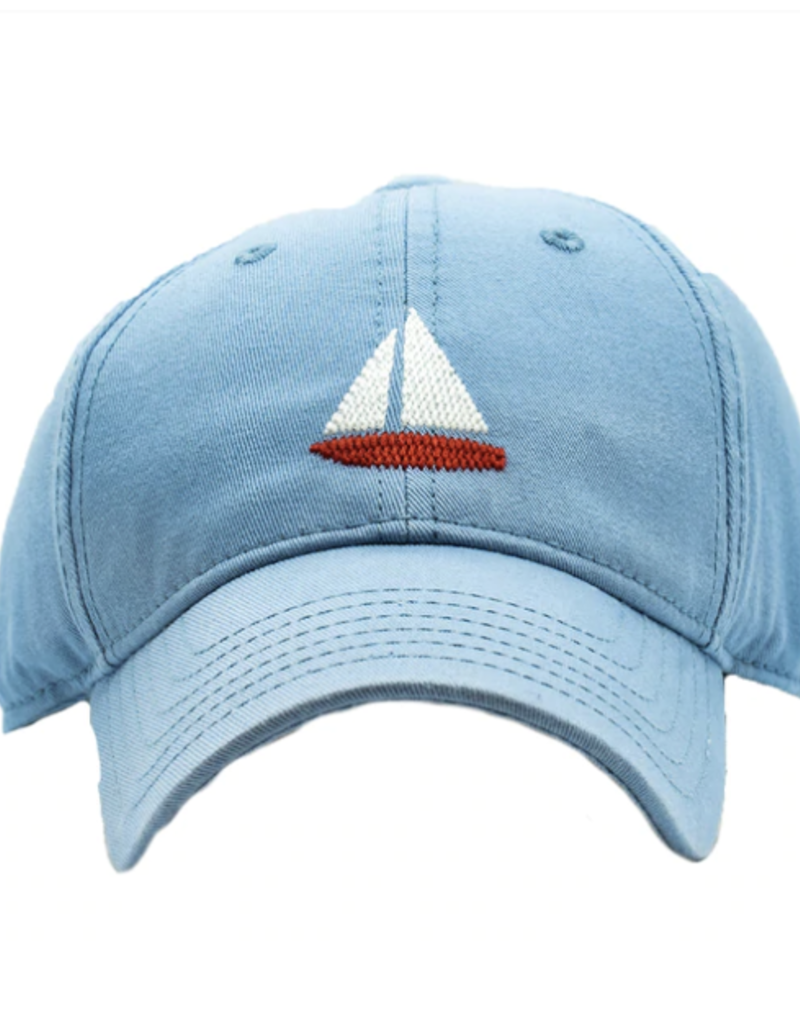 Baseball Cap Faded Chambray Sailboat 