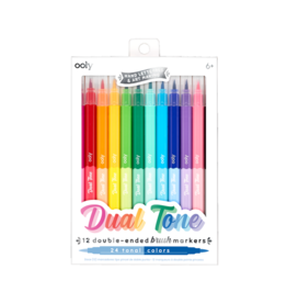 OOLY Dual Tone Double Ended Brush Marker Set of 12/24