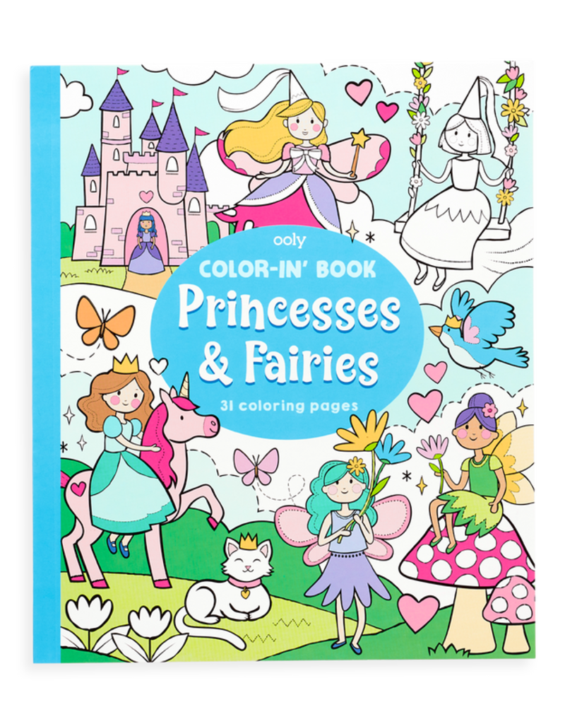 OOLY Color-in Book Princesses & Fairies